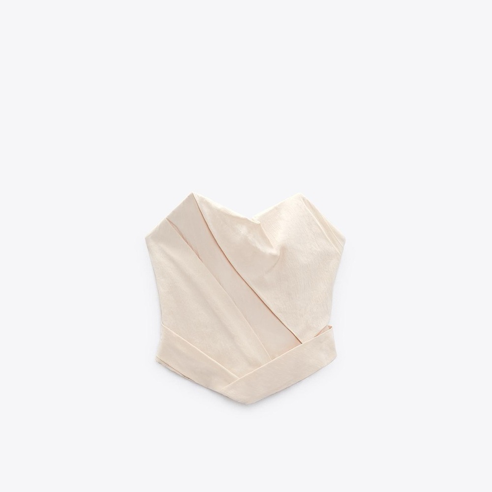 Zara Cream Strapless Top